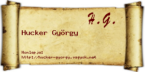 Hucker György névjegykártya